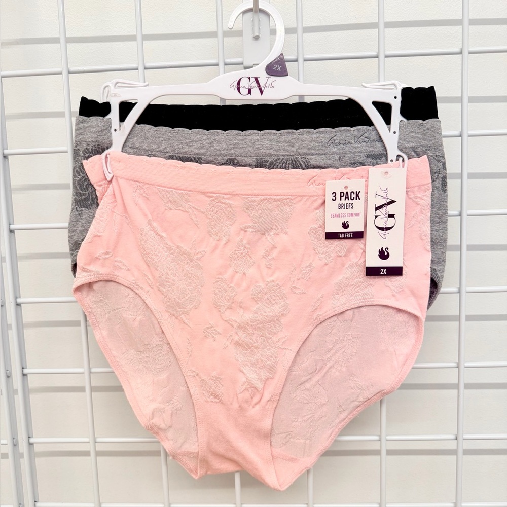 Gloria Vanderbilt - 3 Pack Briefs Pink, Grey, Black
